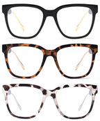JM Oversized Reading Glasses for Women - Square Stylish Readers for Woman Men/W Blue Light Blocking Trendy Womens Computer Reader Eye Glass Fashion Bluelight Eyeglasses/W Large Frames Clear Lens(1.50)