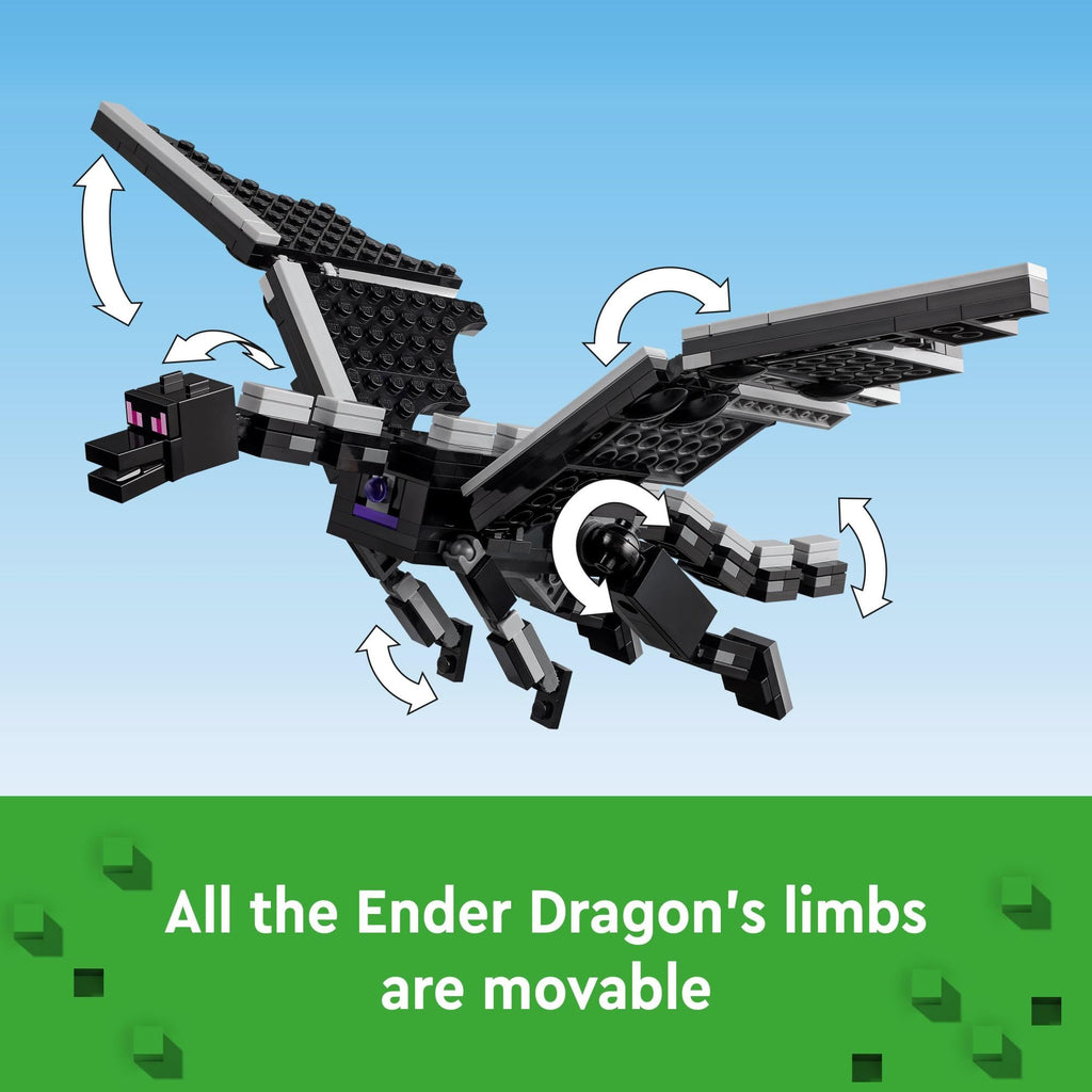 LEGO Minecraft The Ender Dragon and End Ship Building Set, Video Game Toy with 2 Minecraft Minifigures, Dragon Toy Action Playset for Kids, Birthday Gift for Boys and Girls Ages 8 and Up, 21264