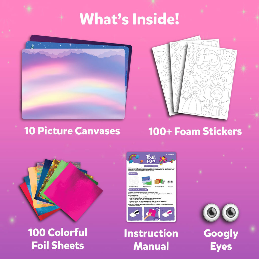 Skillmatics Foil Fun - Unicorns & Princesses, No Mess Art for Kids, Craft Kits & Supplies, DIY Creative Activity, Travel Toys, Gifts for Ages 4, 5, 6, 7, 8, 9