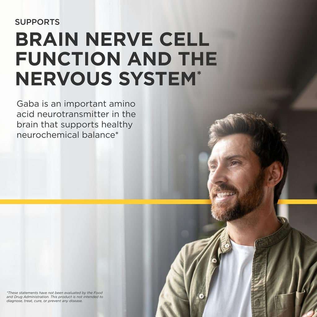 Integrative Therapeutics GABA - Brain Health Supplement that Supports Nerve Cell Function* - Support Neurochemical Balance & Neurotransmitter Production* - Dairy-Free - 60 Capsules (60 Servings)