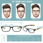 SUNAMOY Wide Reading Glasses For Men Blue Light Blocking Computer Readers Stylish Designer Sport Cheater Large Head Frame Nice Black Photochromic Tinted Dark Transition Eyeglasses 2 Packs