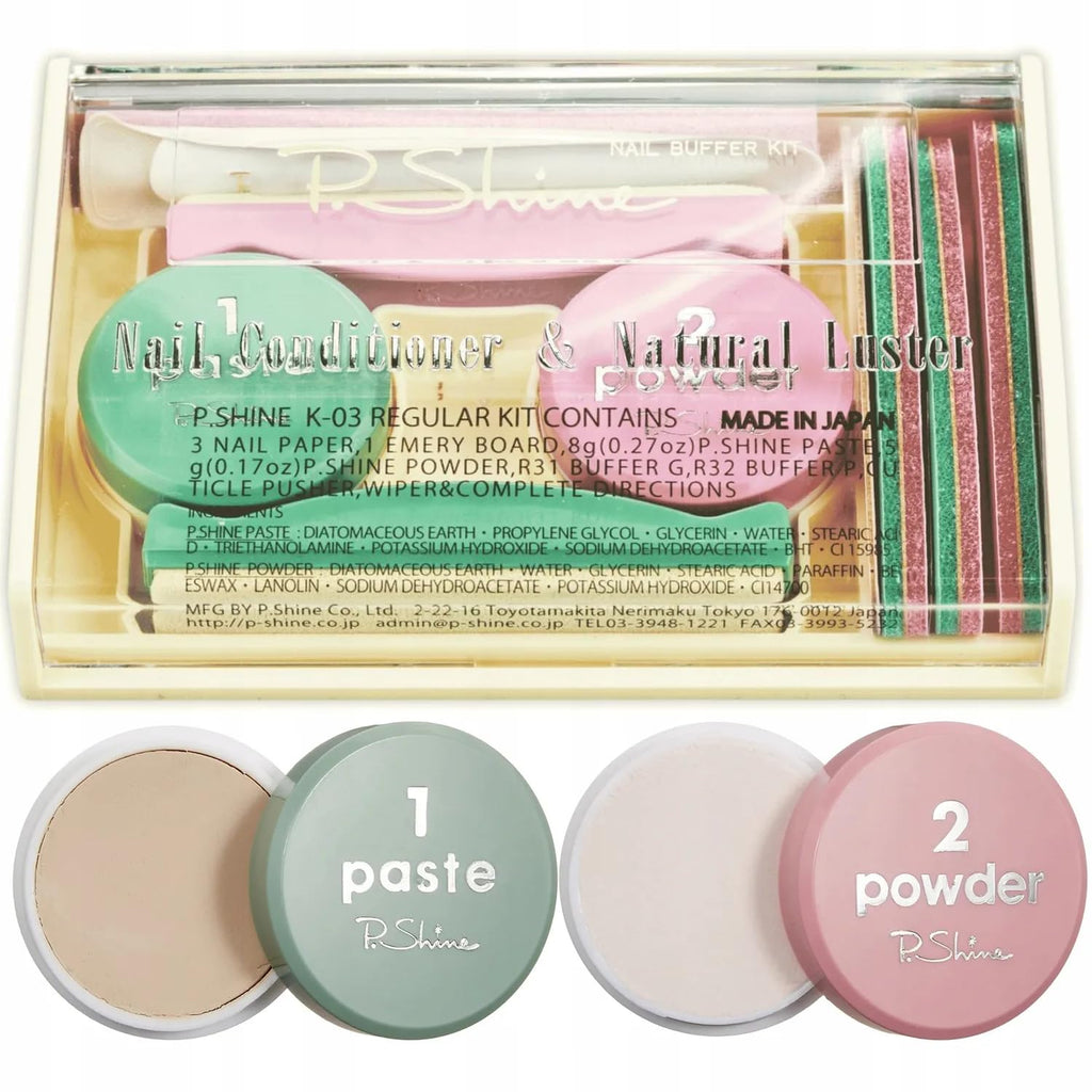P.shine Japanese Manicure Kit - Nail Strengthener and Growth Set - Nail Hardener for Damaged Plate - Japanese Manicure Set - Plate Care