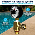 RV40600 (98209800) Brass Air Relief Valve | Compatible with Pool Filter Systems - FNS, Clean and Clear, Quad DE, 4000 Series Filters I Essential Pool Maintenance Accessory, Yellow/Black