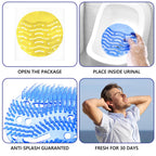 Urinal Screen Deodorizer, 12 Pack Urinal Cakes Bulk Scented Anti-Splash, Urinal Mats Deodorizer Fresh Pads – Ideal for Schools, Bathrooms, Restrooms, Office (Ocean Breeze/Lemon/Orange)