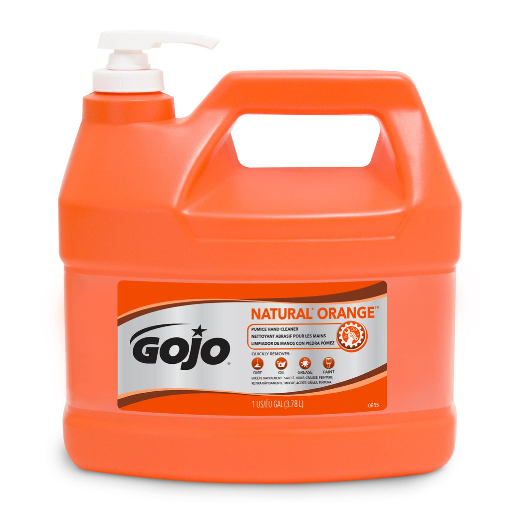 GOJO Natural Orange Pumice Hand Cleaner, Pump Bottle, 1ct x 1 Gal - 0955-02