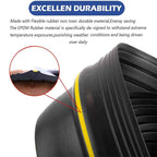 ToLanbbt 10Ft/3M Universal Garage Door Rubber Threshold Strip with 300ml Black Adhesive/Sealant, Weatherproof Seal Strip DIY Weather Stripping Replacement (Black+Yellow)