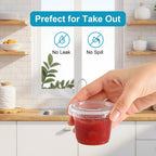 Lamosi 500 Set 1 oz Jello Shot Cups with Lids, Small Plastic Food Portion Condiment Cups with Lids, Food Safe Disposable Soufflé Storage Containers for Salad, Dressing, Sauce, Dipping, Snacks