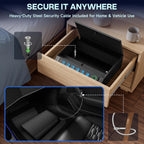 Gun Safe for Handgun, Biometric Handgun Safe with Drop Slot Quick Access with Stealth Mode, 3-Way Unlock Fingerprint Digital PIN Key Pistol Safe, Handgun Safe Lock Box with Carbon Steel Cable for Car