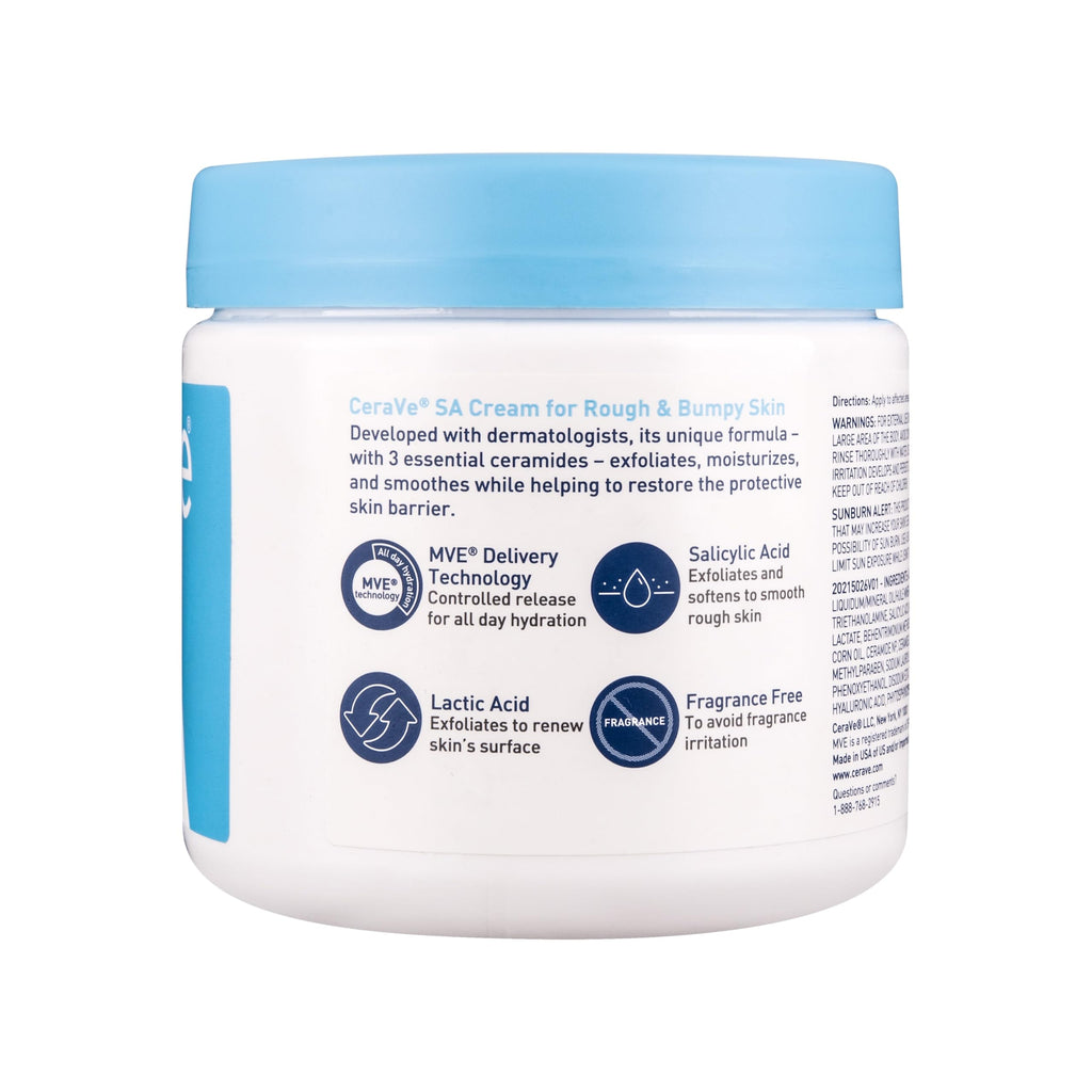 CeraVe SA Moisturizing Cream, Exfoliates and Softens Rough Skin, 16oz