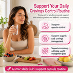 Wellcatcher GLP-1 Support Supplement for Women Men, Weight Management Capsules with Berberine, L-Glutamine, 5-HTP & Saffron, Appetite Cravings Metabolism Gut Health Support, 60 Capsules