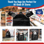 Fuxury 500 Count Plastic Grocery Shopping T-shirt Bags Black with Handles