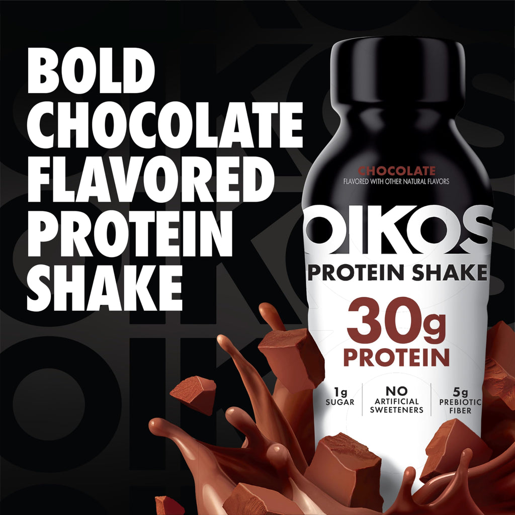 Oikos Protein Shake, Chocolate, 30g Protein, 12 fl oz, 12 Count