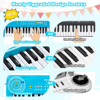 Toy Piano Keyboard for Kids Upgrade Electric Pianos Toys for 3 4 5 6 7 8 Year Old Girls Boys Beginners Keyboards with Microphone Toy for 3+ Year Old Kid Gifts (Blue)