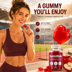 Gumitide Gummies, Made with Apple Cider Vinegar, BHB and Mineral Blend, Simple Chewable Format for Adults, Home Office and Travel, 60 Count (1 Pack)