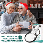 Large Magnifying Glass with Light, 10X 25X 45X Handheld Illuminated Magnifier with 3 Light Modes, 12 LED Lights, Storage Bag, Clean Cloth for Seniors Reading Coins Inspection (Black, Round)
