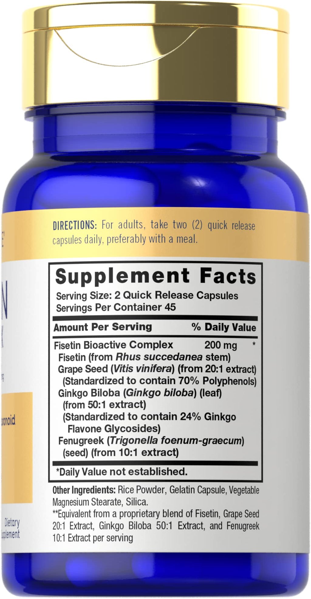 Carlyle Fisetin Complex Supplement | 90 Capsules | Non-GMO and Gluten Free