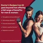 Doctor's Recipes Iron Supplement 65 mg with Vitamin C - Maximized Absorption & Stomach Friendly Iron Pills for Red Blood Cells Formation, Heart, Brain & Immunity Health - Vegan 120 Iron Tabs (2 Pack)