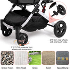 BETSOCCI Pet Stroller for Medium Small Dog & Cat, Foldable Lightweight Dog Stroller with Storage Basket Pet Travel Carriage with Safety Leashes, 4 Wheel, Black