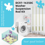 [New Upgraded] WA50R5200AW WA50R5400AV WA50R5400AW WA400PJHDWR Washer Suspension Rods Fit for Sam-sung Washer, Replace DC97-16350C DC97-16350E DC97-05280W DC97-16350U DC97-16350J/S by AMI PARTS