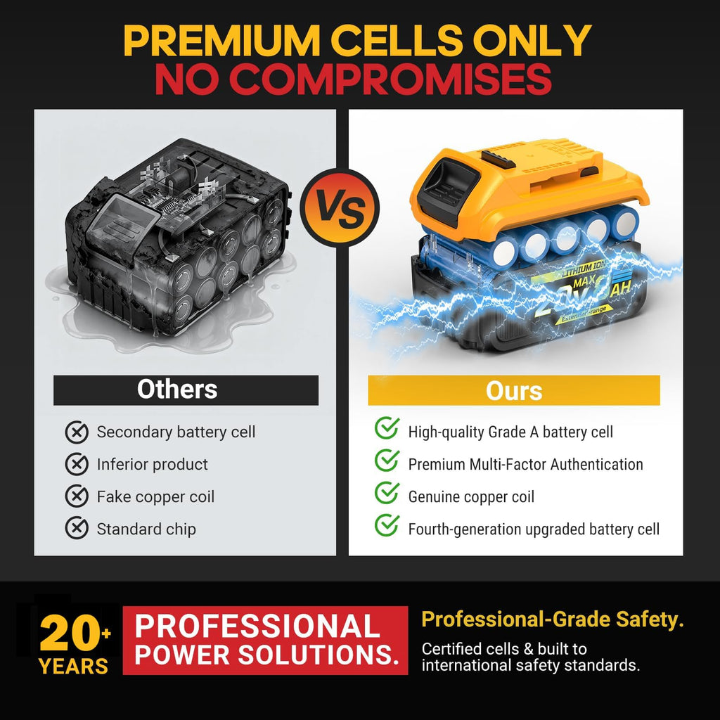8Ah Replacement Compatible for Dewalt 20V Max Battery with High Capacity Batteries Cordless Power Tools 20 Volt Baterías DCB201 DCB203 DCB204 DCB205 DCB205c DCB205-2 DCB206 2 Pack Batteries Pilas