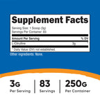 Nutricost Pure L-Citrulline (Base) Powder (250 Grams) 3g Per Serving