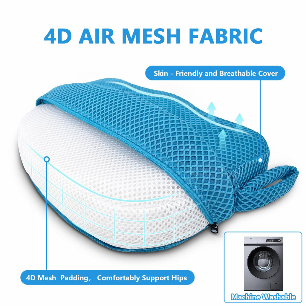REEZEIVI Hot Tub Booster Seat for Adults,5 Inch Thick SPA Cushion,Weighted Hot Tub Cushion with Non-Slip Bottom,Quick Dry Spa seat,Washable 3D Mesh,Inflatable Hot Tub,Pool, Bathtub (Bue)