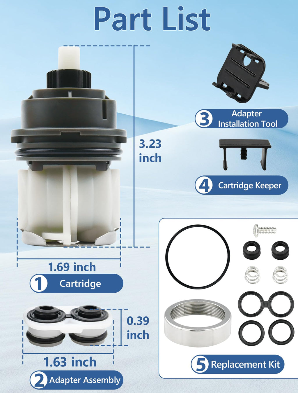 LOWCUS Shower Cartridge Replacement for Delta RP46463 (2007-Present) 1-Pack, Compatible with Delta 17 Series Dual Handle, Fix Leak or Drip, Temperature or Pressure Issues, Features Scald Guard