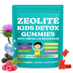 Zeolite Kids Gummies, Zeolite Detox for Kids with Zeolite, Omega-3, Elderberry, Vitamin C, Vitamin D3, Zinc, B12, for Energy, Focus, Digestive, Immune, Sugar Free (Mixed Berry Flavor-60 Gummies)