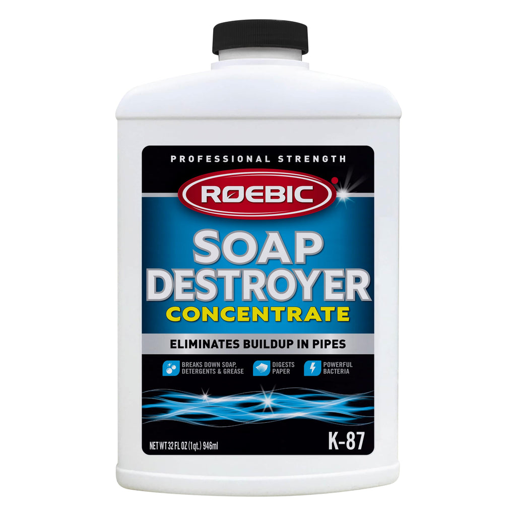 Roebic K-87 Liquid SGP Soap, Grease and Paper Digester with Bacteria, Eliminates Buildup in Pipes and Protects from Clogs, Treats 1500 Gallons, 32 fl oz Concentrate