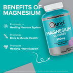 Qunol Magnesium Gummies for Adults, 200mg Elemental Magnesium (from 1,750mg Magnesium Citrate), High Absorption Magnesium Supplement, Supports Nerve, Bone and Muscle Health, Vegetarian, 120 Count