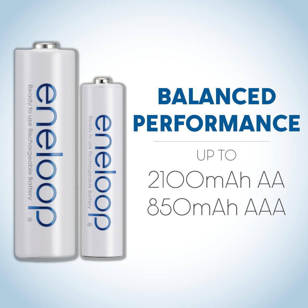 Eneloop Panasonic BK-4MCCA8BA AAA 2100 Cycle Ni-MH Pre-Charged Rechargeable Batteries, 8-Battery Pack