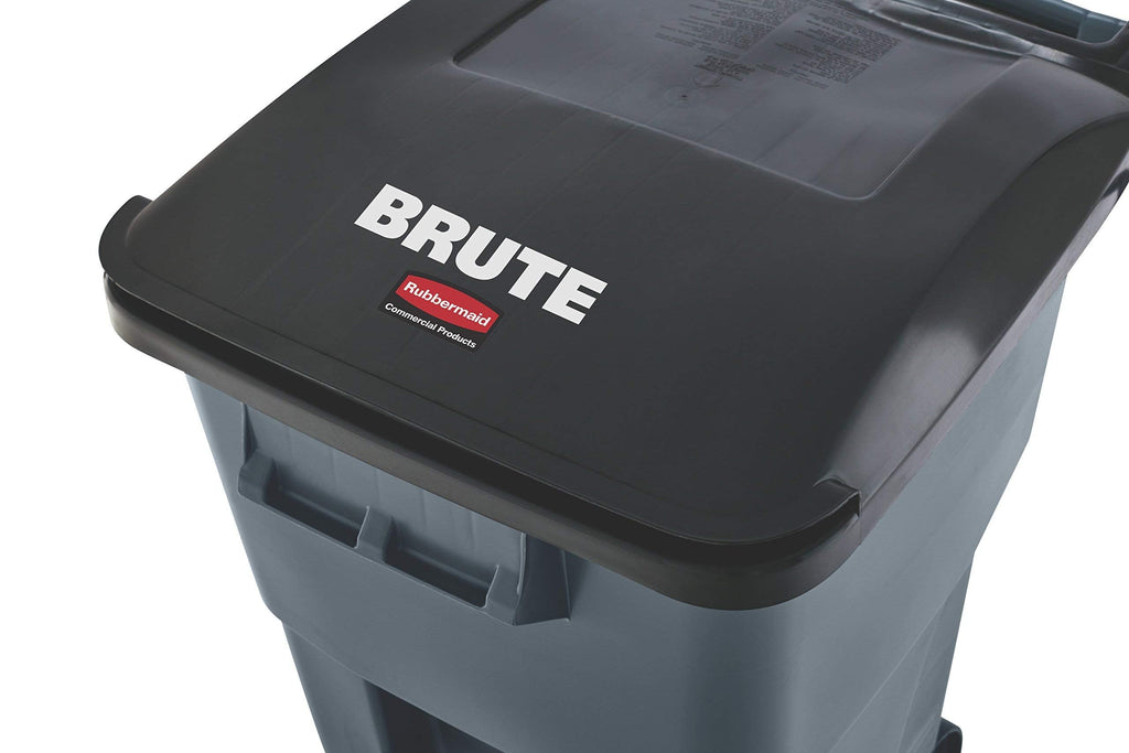 Rubbermaid Commercial Products Brute Rollout Trash/Garbage Can/Bin with Wheels, 32 GAL, Gray, for Restaurants/Hospitals/Offices/Back of House/Warehouses/Home