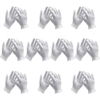 ENPOINT 10 Pairs Archival Photo Gloves, White Work Gloves for Handling Art Working Photography Womens Cloth Gloves Liners Bulk for Handling Jewelry, Film, Photo, Coin Metal Inspection Men & Women
