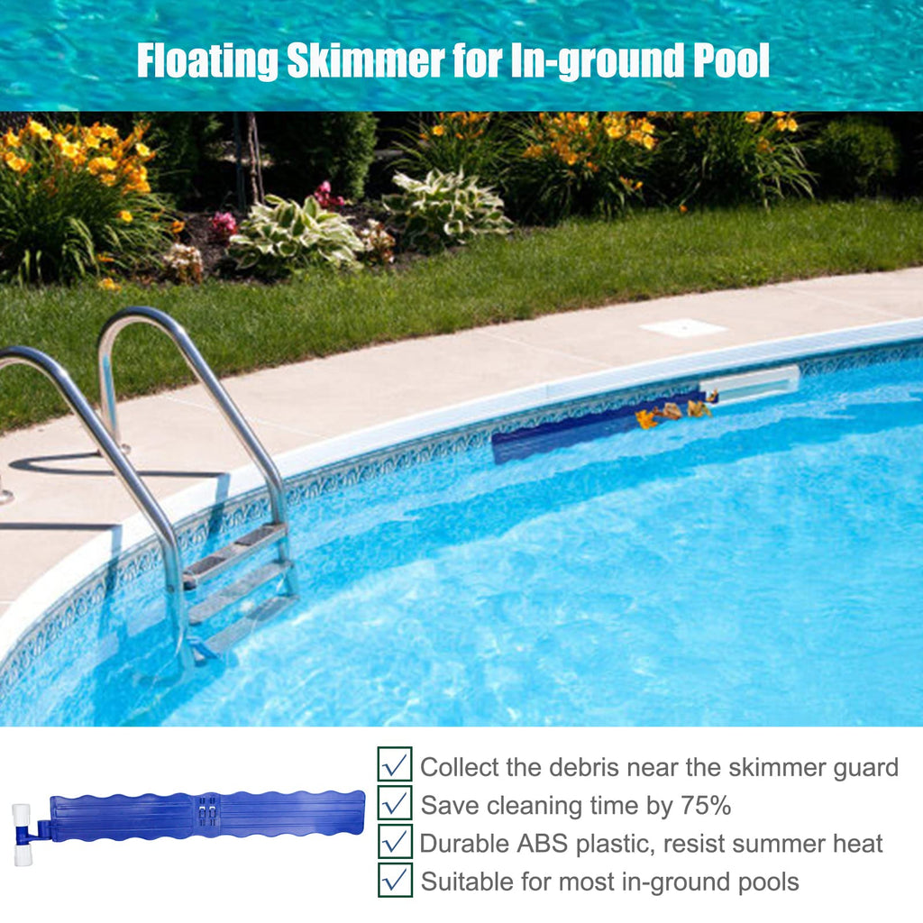 Kardeep Pool Skimmer Arm, Skimmer Guard, Pool Skimmer, Pool Debris Skimmer Catcher, Hands Free Pool Skim-It Fits Most Skimmer Systems on In-ground Pools Outfall Within 4’ to 6.7’ - Blue (Blue)