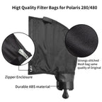 UCEDER Black Nylon Mesh Pool Cleaner Bags,All Purpose Filter Bag K13 K16 with Zipper Replacement for Polaris 280 and 480 Pool Cleaner(3 Pack)