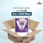 Tazza TAZZAWP1200 Wet Wipes - Bulk 4 x 1200 Ct, Durable Pre-Saturated Cleaning Gym Equip Wipes. 1 penny a wipe!