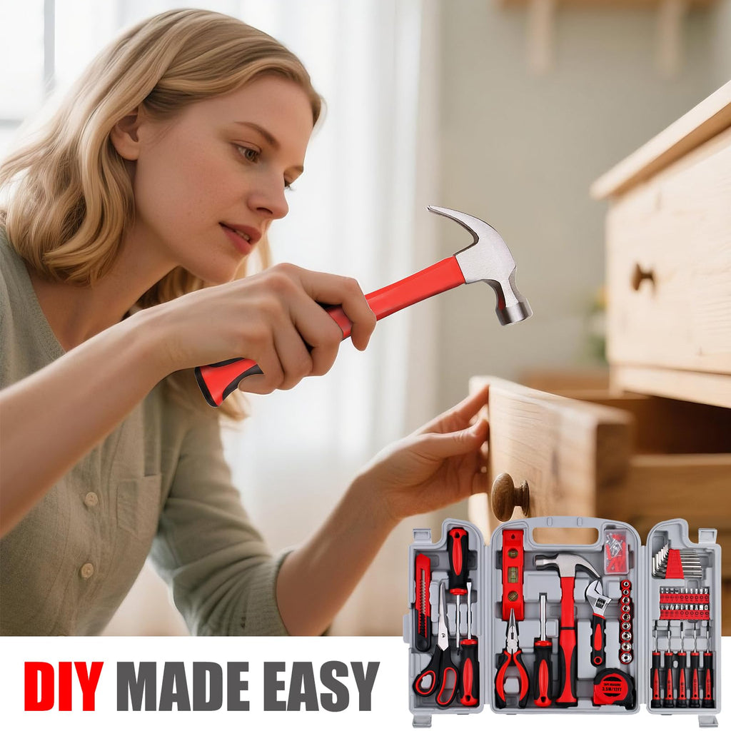 WINNER 156-Piece Delicate All-Purpose Home Tool Kit in Foldable Toolbox, Unisex | Complete and Essential Hand Tools Set for General House Repairs, Garage, Apartment, Office, Dorm, Perfect Holiday Gift