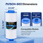 POOLPURE 5CH-502 Fine Thread Spa Filter Replaces PPM50SC-F2M, Marquis Spa 20041, 20091, 370-0237, Marquis 50 Hot Tub Filter, Length: 12 3/16", 2” Male Thread/MPT (1 Pack)