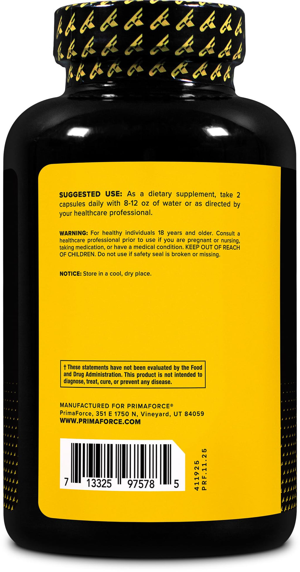 Primaforce HMB (Beta-Hydroxy Beta-Methylbutyrate) 1000mg, 180 Capsules (500mg Per Capsule) - Gluten Free and Non-GMO Supplement