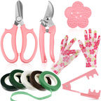 10 Pcs Rose Thorn Stripper Tool Florist Supplies Floral Tape Rose Thorn Remover Flower Bouquet Accessories Garden Remover Floral Gloves Tape Stripper Kit Gift for Women Mother(Pink,Flower)