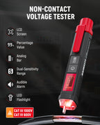 KAIWEETS Electrical Test Kit, Non-Contact Voltage Tester and GFCI Outlet Tester with LCD Display, Wiring Fault Checker, Outlet Tester Kit for Electrician, DIY, 2-Piece