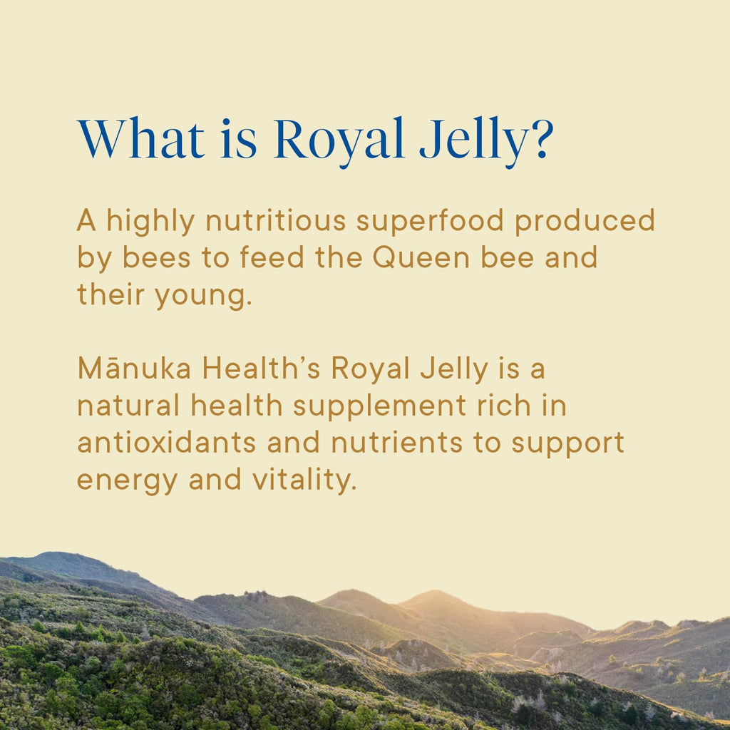Manuka Health Royal Jelly Capsules, 1000mg NET - 180 Count (3-Month Supply) - Traditional Anti Aging Supplement from New Zealand