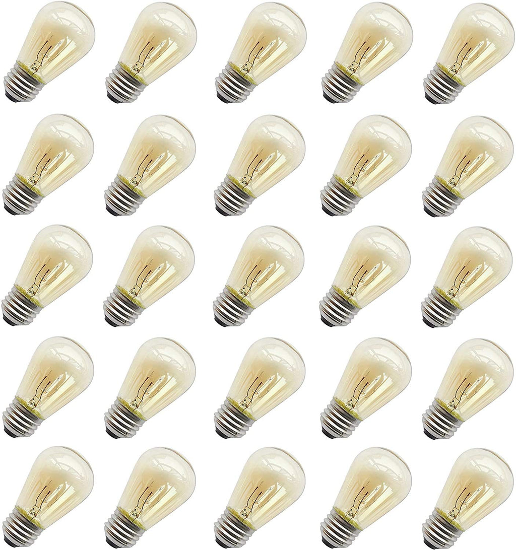 Rolay 11W Outdoor String Light Bulbs, S14 Incandescent Replacement Bulbs for Outdoor Patio String Lights with E26 Base, Pack of 25