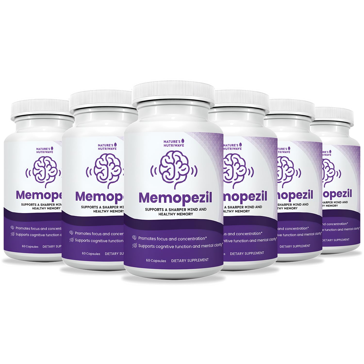 Memopezil – Vitamins A, B, C, D, E & Botanicals – 60 Ct, 6 Month Supply