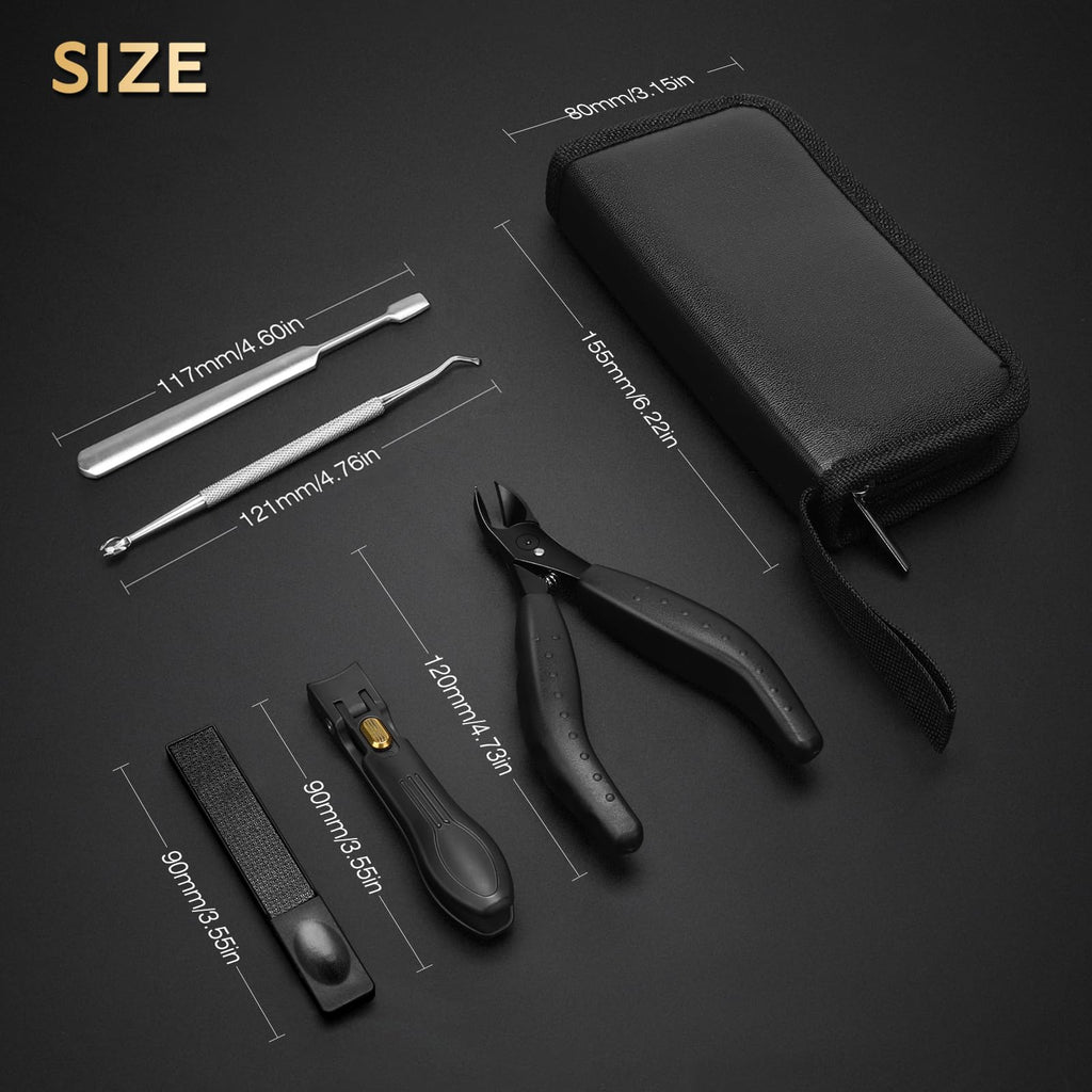 Toenail Clippers for Thick & Ingrown Nails, Professional Nail Clipper Set with Pedicure Tool, Super Sharp Fingernail Cutter with Catcher, Podiatrist Toe Nail Clippers Kit for Seniors, Men & Women