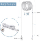 JACKYLED Extension Hanging Lantern Cord Cable 2-Pack 20ft UL 360W with E26 E27 Socket On/Off Button Pendant Lighting