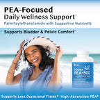 PEAORA PEA-500 - Support for Bladder, & Pelvic Discomfort | For Women & Men | Made in the USA | High-Absorption Palmitoylethanolamide & Resveratrol