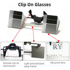 CHANGAR Clip on Lazy Glasses for Myopia People，Look Down Prism Glasses for Crocheting Knitting，Laying Down Reading Glasses in Bed Sofa，lazy Reading Glasses for Bedridden Lying Down Watching Reading