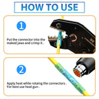 Heat Shrink Butt Connectors Kit - Waterproof Electrical Splice Crimp Terminal for Automotive Wiring - Marine Grade Heat Shrink Wire Connectors Set (240Pcs)