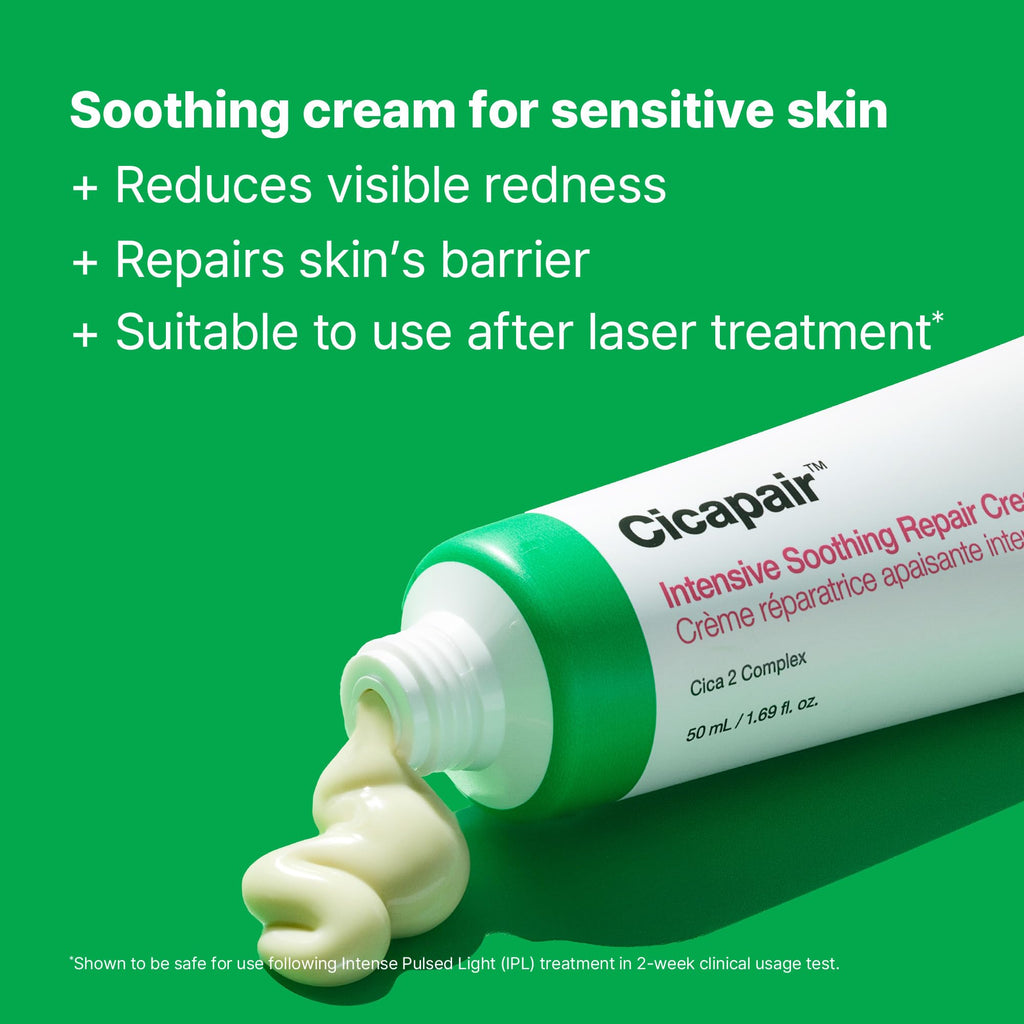 Dr.Jart+ Cicapair Redness Rescue Regimen Korean Skin Care Set with Centella Asiatica | 4 Piece Travel Size Value Gift Set